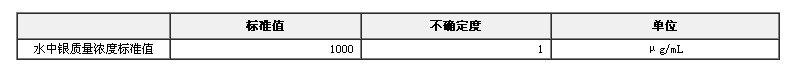 银单元素溶液标准物质