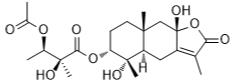 4α,8β-Dihydroxy-3α-(2-hydroxy-3-acetoxy-2-methylbutyryloxy)eudesm-7(11)-en-12,8α-olide标准品